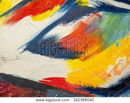 Abstract Multicolored Image, Made With A Brush And Paints. Handmade. You Can Use It As An Interestin