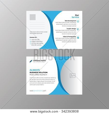 Blue And White Business Multipurpose Post Card Design Template