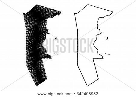 Al Daayen (state Of Qatar, Municipalities Of Qatar) Map Vector Illustration, Scribble Sketch Az Za A