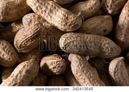 Uncleaned Inshell Peanuts. Peanuts, For Background Or Textures.