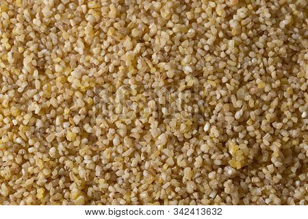 Corn Grits Groat Background. Top View, Closeup.