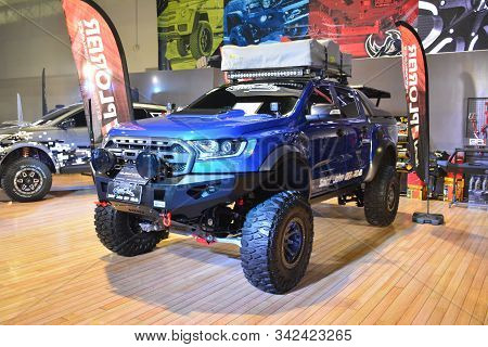 Pasay, Ph - Nov. 16: Ford Ranger Raptor Pick Up At Manila Auto Salon On November 16, 2019 In Smx Con