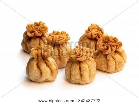Group  Of Chicken Wontons Isolated On White