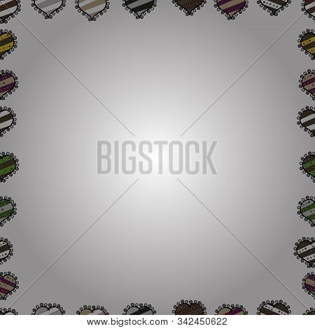 Comic Style Doodle Frame Consists Of Brown, White And Black Border. Vector.