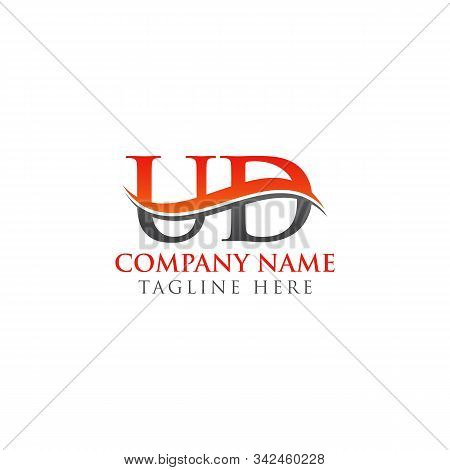 Swoosh Letter Ud Logo Design Vector Template. Ud Letter Logo Design