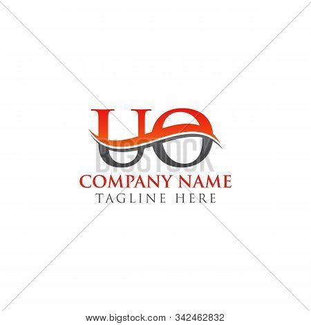 Swoosh Letter Uo Logo Design Vector Template. Uo Letter Logo Design