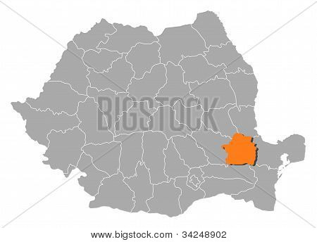 Mappa di Romania, Braila evidenziata