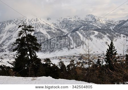 Walk In The Station Of Montgenevre Taken By The Cold, The Snow And The Frost.