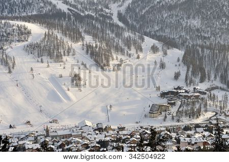 Walk In The Station Of Montgenevre Taken By The Cold, The Snow And The Frost.
