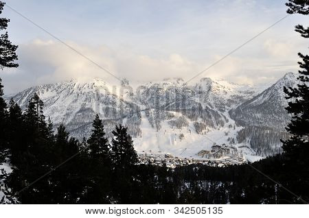 Walk In The Station Of Montgenevre Taken By The Cold, The Snow And The Frost.