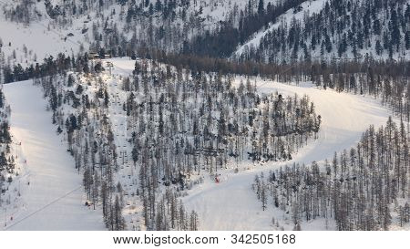 Walk In The Station Of Montgenevre Taken By The Cold, The Snow And The Frost.