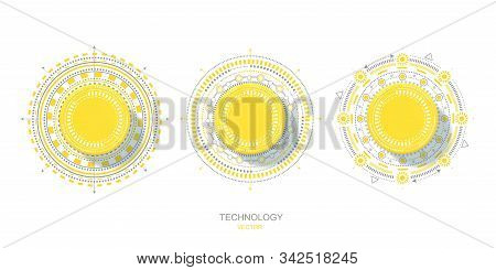 Hud Futuristic .technical Drawing.electronic Interface Of The Future . Fantastic Circle .drawing Det