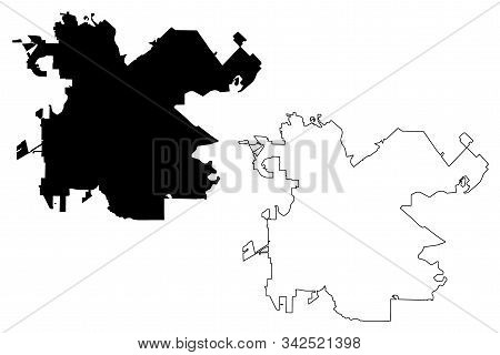 Macon City, Georgia (united States Cities, United States Of America, Usa City) Map Vector Illustrati