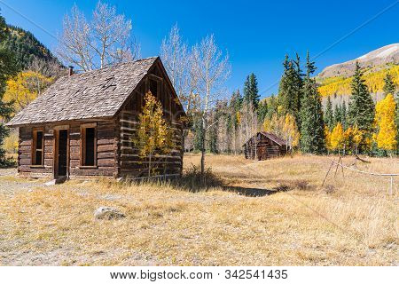 Old Abandoned Cabin In Capitol City, Colorado Along The Alpine Loop Trail In The San Juan Mountains
