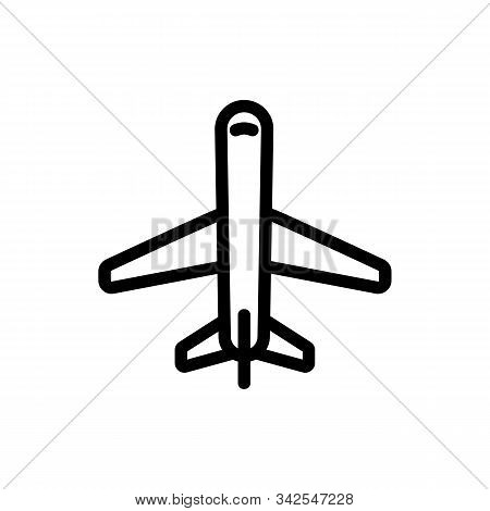 Passenger Plane Icon Vector. A Thin Line Sign. Isolated Contour Symbol Illustration