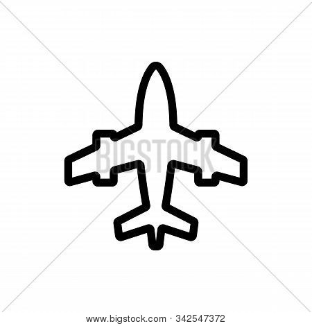 Passenger Plane Icon Vector. A Thin Line Sign. Isolated Contour Symbol Illustration
