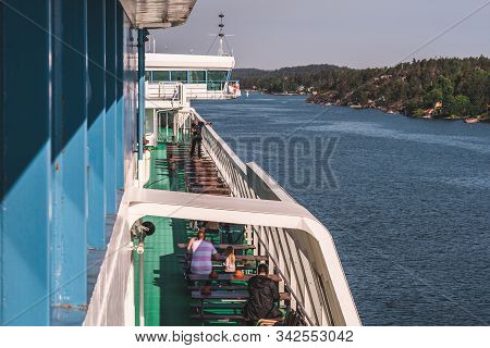 Editorial 06.20.2019 Silja Serenade, Moving Through The Archipelago Of Stockholm The Crew Is Washing