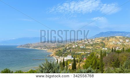 View Of Crimean Southern Coast Of Black Sea Near Malorechenskoe (malorichenske) Village