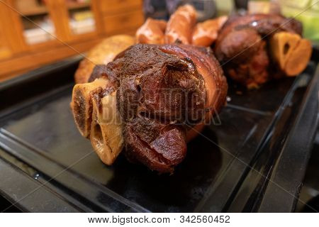 German Pork Knuckle Or Schweinshaxe In Baking Tray
