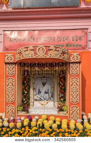 Picture Of Swami Ramakrishna Decorated For Kolpotoru Utsab, At Cossipore Garden House Or Udyanbati, 