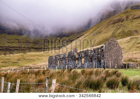 The Derelict Old School At Gleniff Horseshoe In County Leitrim - Ireland