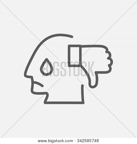 Unsatisfied Person Icon Line Symbol. Isolated Vector Illustration Of Icon Sign Concept For Your Web 