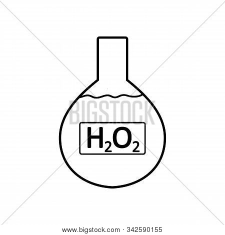 Laboratory Glass With Peroxide On White Background. Vector Illustration.