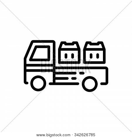 Black Line Icon For Cargo Goods Wares Stock Commodities  Shipping  Freight