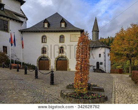 Medieval Clervaux Castle In Luxembourg, Dating Back To The 12th Century With A Museum Dedicated To W