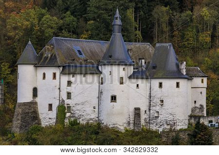 Medieval Clervaux Castle In Luxembourg, Dating Back To The 12th Century With A Museum Dedicated To W