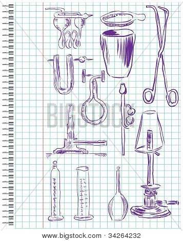 Un conjunto de equipo químico
