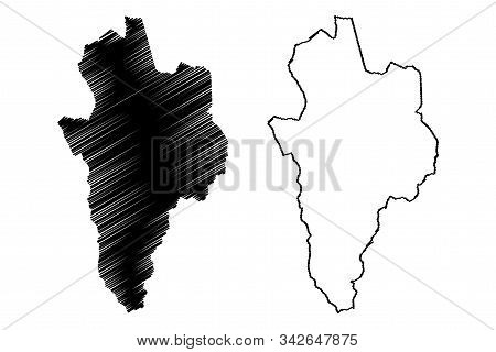 Korce County (republic Of Albania) Map Vector Illustration, Scribble Sketch Korce Map