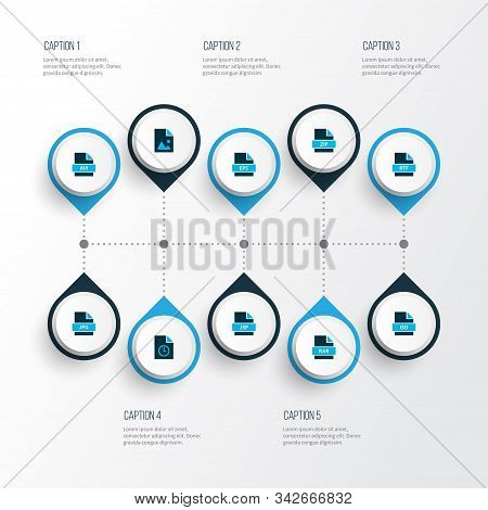 Document Icons Colored Set With Document, File Eps, File Iso And Other Archive Elements. Isolated Il