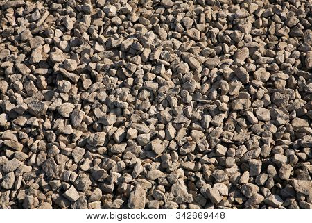 Many Gravel  At Dry Sunny Summer Day