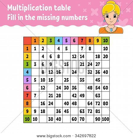 Paste The Missing Numbers. Learning Multiplication Table. Handwriting Practice. Education Developing