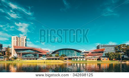 Adelaide Cbd, South Australia - August 4, 2019: Adelaide Convention Centre, Intercontinental And Uni