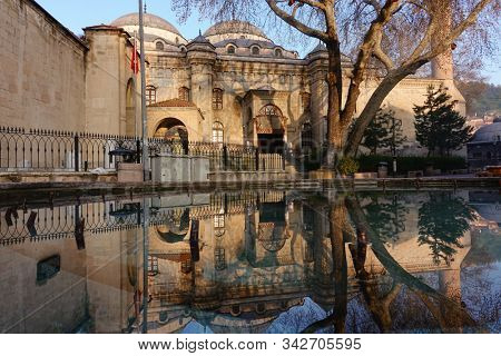 Ulucami mosque and the reflection - KÃ¼tahya, Turkey
