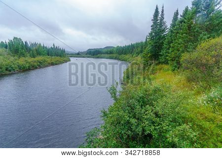 View Of The Malbaie River, In Quebec, Canada