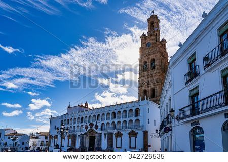 Llerena, Spain - Nov 07, 2019: Church Of Our Lady Of Granada, Llerena, Extremadura In Spain