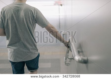 City Living Concept Public Transportation,man In Metro Station