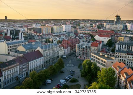 Left Bank Of The Oder River In Szczecin With The Maritime Museum And The Terraces