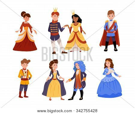 Children At A Costume Ball, Dressed As Kings And Queens, Dancing In Pairs. Little Prince.