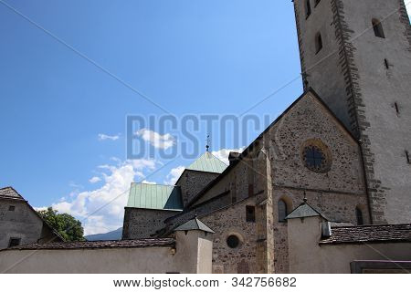 Church In San Candido. San Candido Is Located In The Puster Valley In Italy
