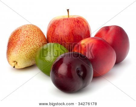 Fruit verscheidenheid geïsoleerd op witte achtergrond
