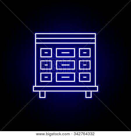 Morgue, Death Outline Blue Neon Icon. Detailed Set Of Death Illustrations Icons. Can Be Used For Web