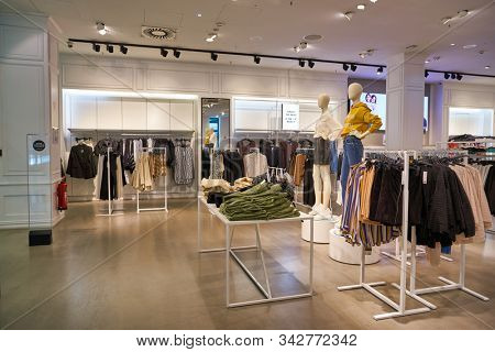 BERLIN, GERMANY - CIRCA SEPTEMBER, 2019: interior shot of Gina Tricot store in Berlin.