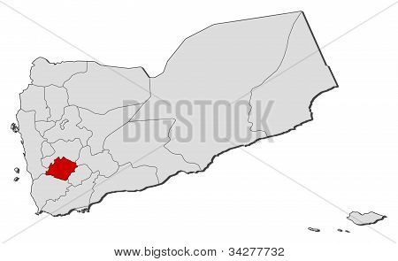 Mapa z Jemenu, Ibb zvýrazněny