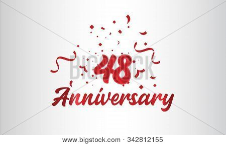 Anniversary Celebration Background. With The 48th Number In Gold And With The Words Golden Anniversa