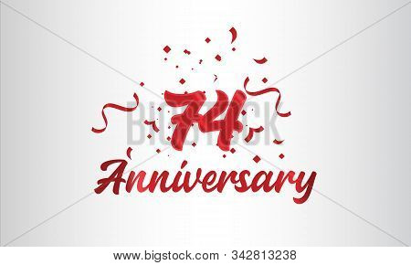 Anniversary Celebration Background. With The 74th Number In Gold And With The Words Golden Anniversa