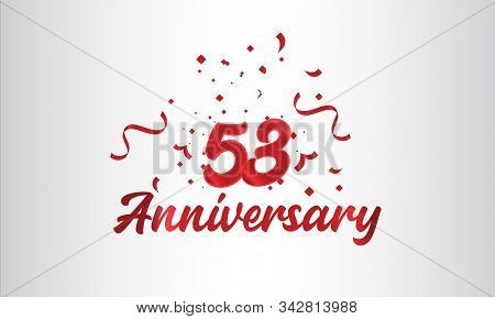 Anniversary Celebration Background. With The 53rd Number In Gold And With The Words Golden Anniversa